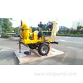 Self priming centrifugal pump with diesel engine